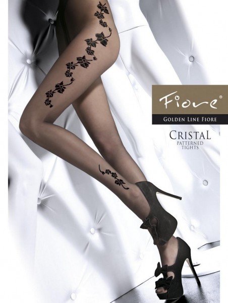 Fiore Feinstrumpfhose mit Blumenrankenmuster Cristal 20 den