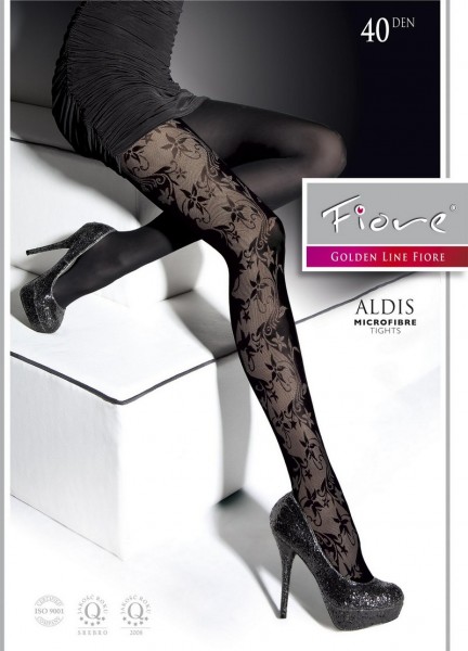 Fiore Elegante Strumpfhose mit floralem Muster Aldis