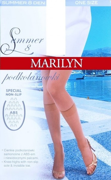 Marilyn Hauchduenne Kniestruempfe mit Anti-Rutsch-Noppen Summer 8 DEN