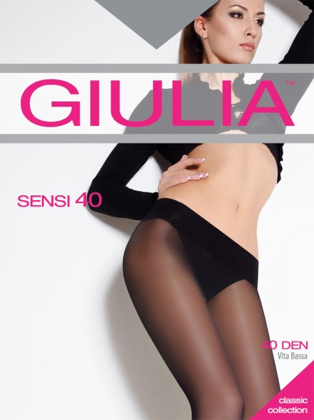 GIULIA Sensi 40 - Glatte Hüftstrumpfhose mit breitem Komfortbund