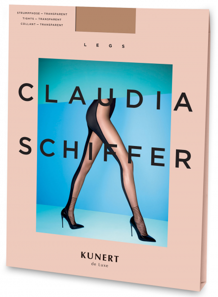 KUNERT de Luxe Claudia Schiffer Legs Style No. 7 - Zweifarbige Strumpfhose mit auffälligem Muster