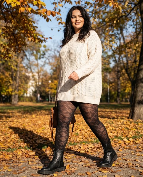 Glamory - Blickdichte Strumpfhose mit Rautenmuster, 70 denier