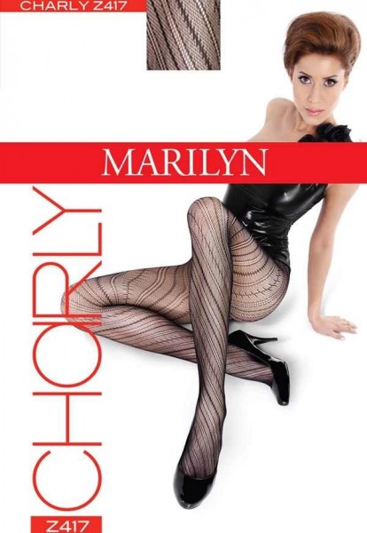 Marilyn Modische Netzstrumpfhosen mit Streifenmuster Charly, 20 DEN