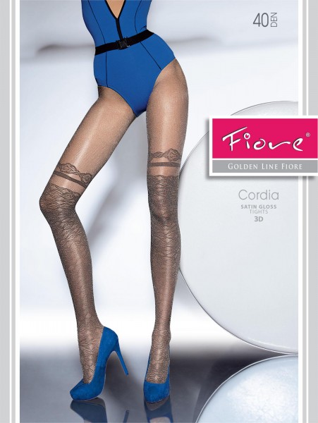 Glänzende Feinstrumpfhose in Overknee-Optik Cordia von Fiore