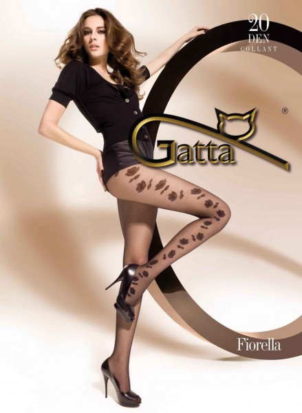Gatta Feinstrumpfhose mit einem floralen Muster Fiorella 20 DEN