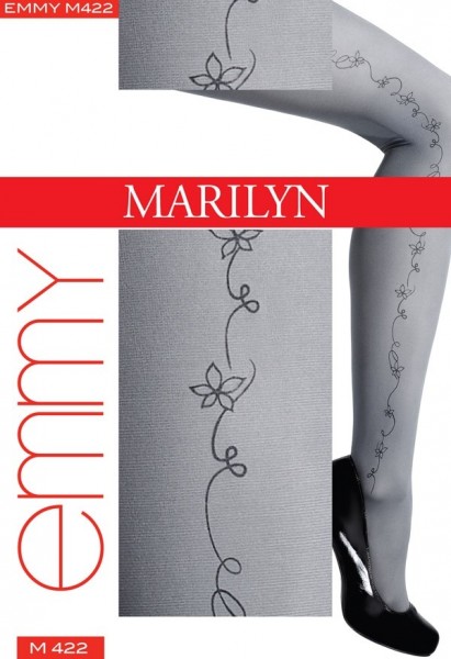 Marilyn Microfaser-Strumpfhose mit wunderschoenem Blumenmuster Emmy, 40 DEN