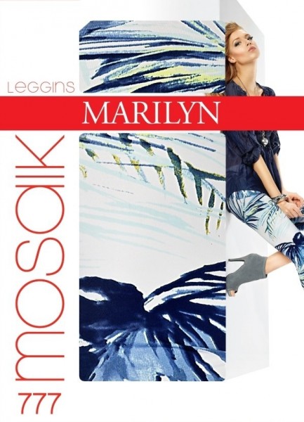 Marilyn 7/8-lange Leggings mit trendigem blumigem Muster Mosaik, 120 DEN