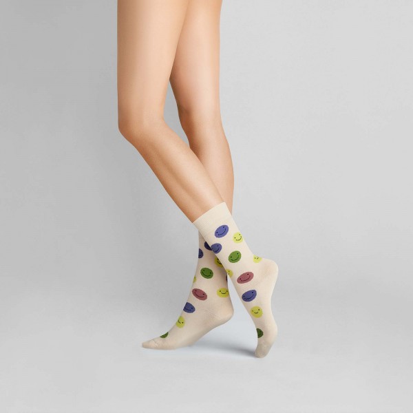 Hudson - Unisex Socken mit bunten Smileys und einem hohen Anteil an Baumwolle