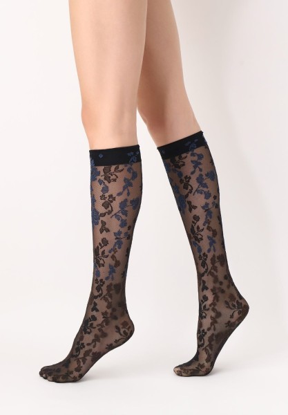 Oroblu - Elegante Kniestrümpfe mit zweifarbigem, Blumenmuster