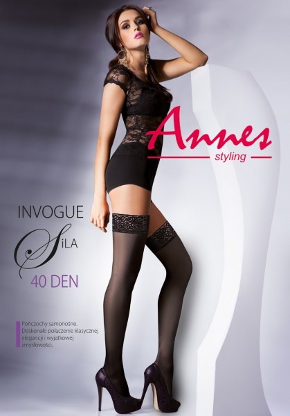 Annes Styling Glatte semi-blickdichte halterlose Str