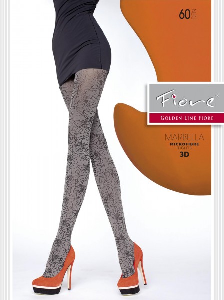 Elegante blickdichte Strumpfhose mit raffiniertem blumigem Muster von Fiore