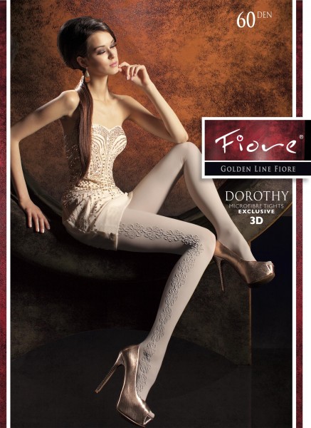 Blickdichte Strumpfhose mit wunderschönem Blumenmuster Dorothy von Fiore
