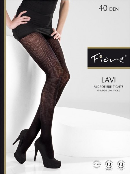 Fiore Microfaser-Strumpfhose mit geometrischem Muster Lavi 40 den