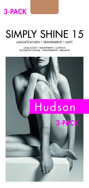 Hudson Simply Shine 15 - Transparente, schimmernde Langsöckchen - 3-pack!
