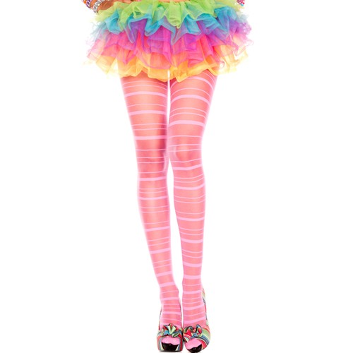 Gestreifte Panty - Rosa