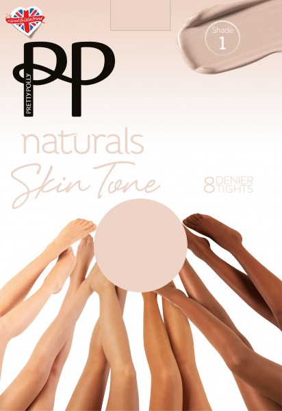 Pretty Polly Naturals Skin Tones - 8 denier Feinstrumpfhose für alle Hauttypen
