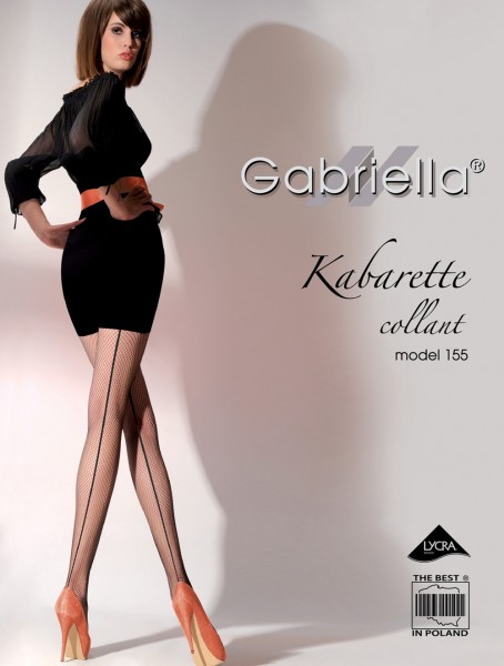 Elegante Netzstrumpfhose mit auf der Rückseite verlaufender Naht Kabarette 155