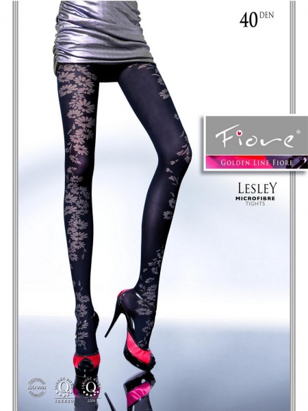 Fiore Elegante Mikrofaser-Strumpfhose mit blumigem Muster Lesley 40 DEN
