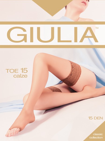 Giulia Toe 15 - Halterlose Strümpfe mit offener Fußspitze