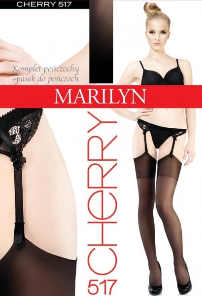 Marilyn Strapsstrümpfe 15 DEN und ein Strapsgürtel Cherry