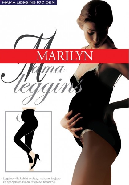 Marilyn Lange glatte Leggings fuer Schwangere Mama, 100 DEN