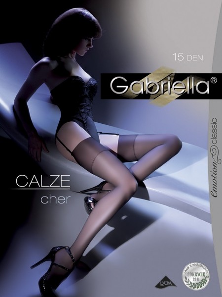Gabriella Klassische glatte Strapstruempfe Cher 15 DEN
