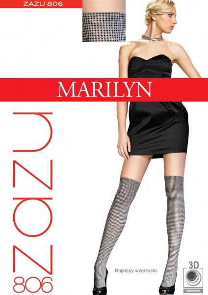 Marilyn Feinstrumpfhose im Overknee-Look mit Karomuster Zazu 40 DEN