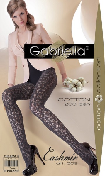 Gabriella Gemusterte Netzstrumpfhose mit Baumwolle Cashmir 309