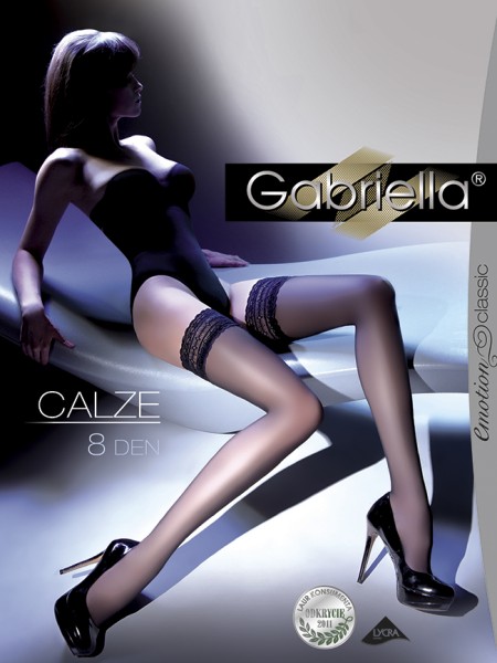 Gabriella - Klassische halterlose Strümpfe Calze, 8 DEN
