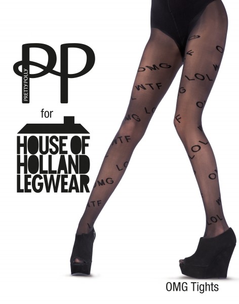 House of Holland for Pretty Polly OMG - Feinstrumpfhose mit Textmotiv