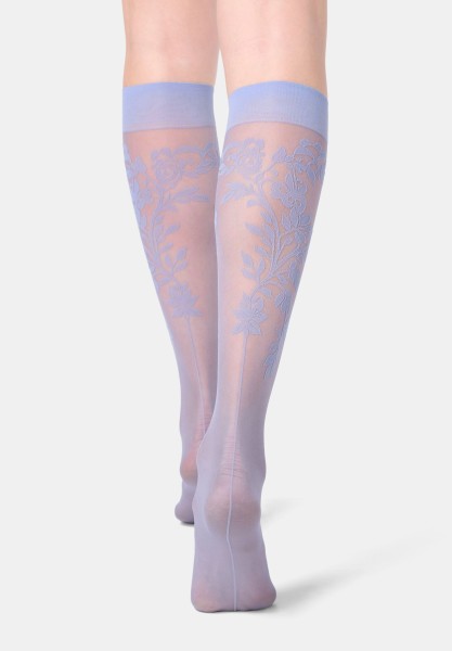 Oroblu - Elegante Kniestrümpfe mit blumigem Spitzenmuster und Naht