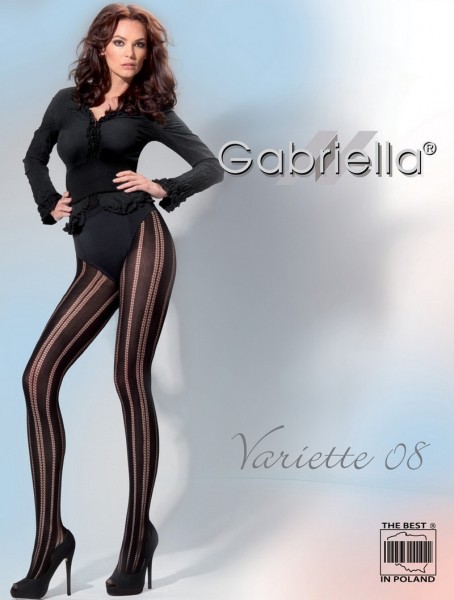 Gabriella Exklusive Netzstrumpfhose Variette mit Streifenmuster