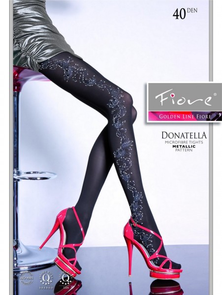 Fiore Feinstrumpfhose mit blumigem Muster Donatella 40 DEN