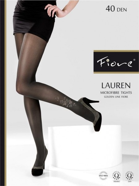 Fiore Microfaser-Strumpfhose mit schimmerndem Blumenmuster Lauren 40 den