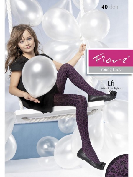 Fiore KinderStrumpfhose mit blumigem 3D-Muster Efi 40 DEN