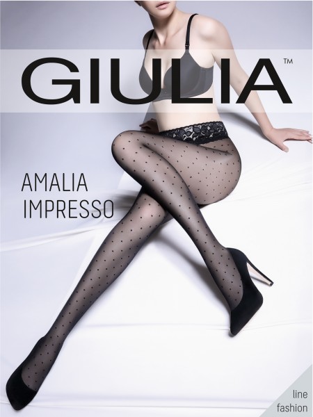 Giulia Amalia Impresso - Feinstrumpfhose mit Punktmuster und Spitzenbund